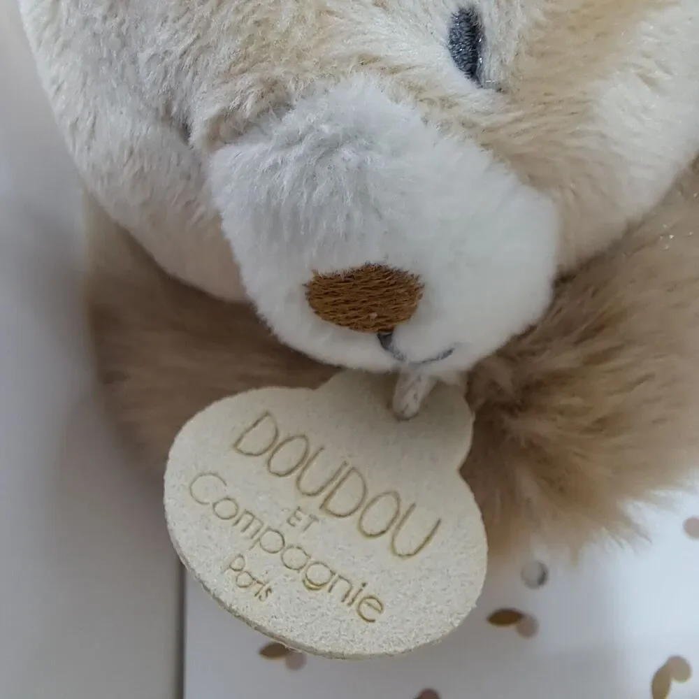 Doudou Et Compagnie Paris Brown Bear Booties Baby Crib Shoes Soft Fur 0/6 Months